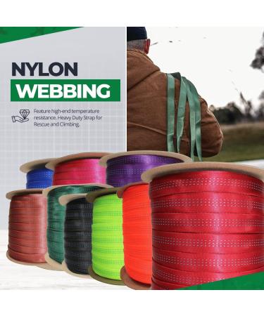 BlueWater 1 Tubular Climbing Webbing - Orange Nylon - Heavy Duty Strap for Climbing Gear - 1 x 5 Yards - Buy Online on SooperMarket.com