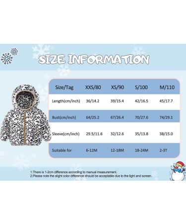 Kids4ever Leopard Print Winter Coat - Toddler Zipper Hooded Jacket for Boys & Girls, Windproof & Warm Fleece Outerwear Snowsuit with 2 Pockets, 18-24 Months - Buy Online on SooperMarket.com