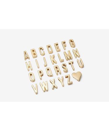 ZVE Mini Alloy Letter Pendant - DIY Crafts Charms for Jewelry Making - 0.9 Inch Alphabet Necklace Bracelet - Heart Gold - Valentine's Day Gifts - Buy Online on SooperMarket.com