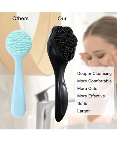 Handheld Silicone Face Scrubber Exfoliator Ooloveminso 3 PC Face Brushes for Cleansing and Exfoliating Manual Facial Cleansing Brush Gentle Soft Face Wash Brush for Sensitive Delicate Dry Skin - Buy Online on SooperMarket.com