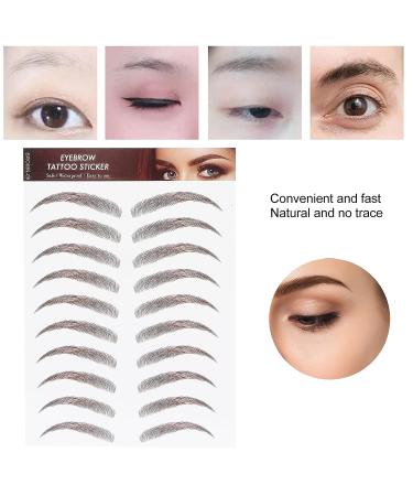 Waterproof 4D Eyebrow Tattoo Sticker - Long Lasting Grooming Shaping Eyebrow Transfers for Women (BROWN-09) - Buy Online on SooperMarket.com
