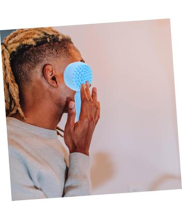 Healeved Face Pore Handheld Brush Facial Brush Silicone Bristles Face Cleaning 11.20X5.10X3.50CM Blue - Buy Online on SooperMarket.com