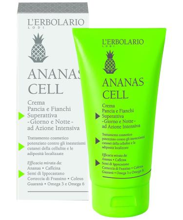 L'Erbolario Superactive Tummy and Hips Cream 150 ml /5.0 Fl. Oz. - Day and Night with Intensive Action - Ananas Cell