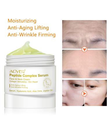 Peptide Complex Cream for Anti-Wrinkle & Firming | Natural Hydrating Moisturizer with Collagen Boost | Face & Neck Cream with Hyaluronic Acid & Aloe Vera - All Skin Types - Buy Online on SooperMarket.com