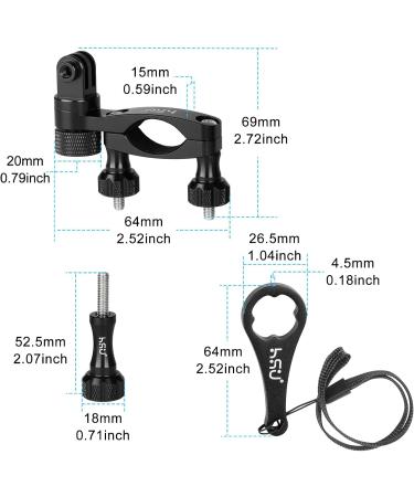 Buy HSU Aluminum Bicycle Handlebar Holder for GoPro Hero 12/11/10/8/7/6/5/4/3 & Action Cameras - 360 Rotary Mountainbike Rack - Black - Buy Online on SooperMarket.com