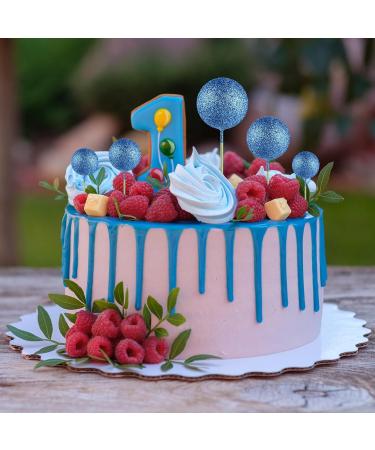Astaron 20 Mini Balloon Cake Toppers - Glitter Blue Tortendeko Balls for Weddings Birthdays & Baby Parties - Buy Online on SooperMarket.com