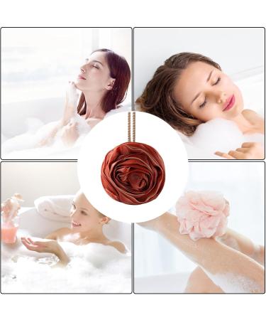 Shower Sponges for Body | Rose Multipurpose Bath Balls | Women & Men Skin Friendly Body Scrubber Soft Shower Balls with Lanyard for Home Red - Buy Online on SooperMarket.com