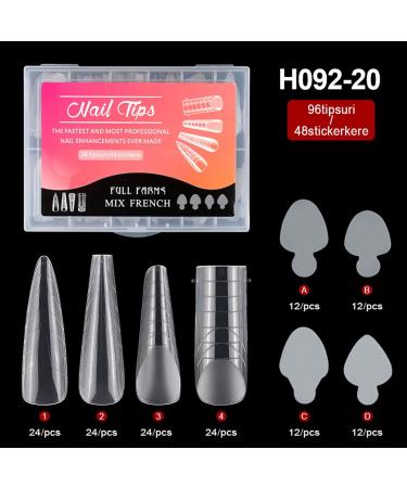 Duals Forms Acrylic Nail System UV Gel Nail Mold Full Cover Fasle Nail Tips Nail Form French Extension Tips Stickers Duals Forms Nail Mold For Uv Gel For Toes B - Buy Online on SooperMarket.com