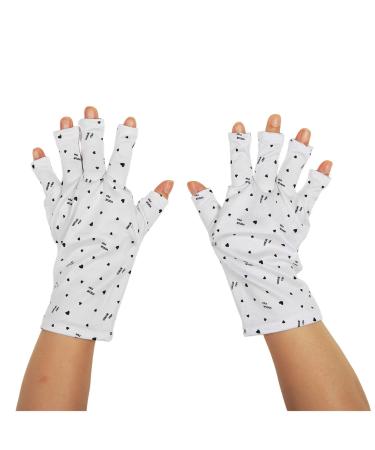 3 Pairs Short Style Protection Anti Light Gel Manicure Gloves Sun Lightweight Cotton Driving Gloves Womens Sunscreen Fingerless Gloves for Nails for Manicure Hiking Traveling