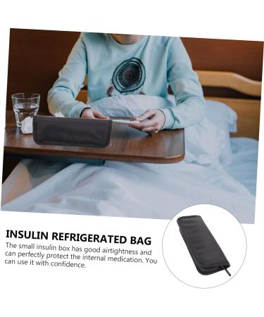 Portable Insulin Cooler Pack | Travel Medication Cooling Case | Diabetic Organizer Bag | 20x7cm | Black - Buy Online on SooperMarket.com