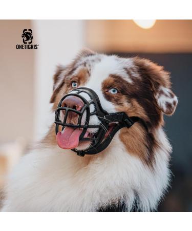 Oneigris Soft Dog Muzzle - Durable Rubber Adjustable for Medium & Large Dogs | Prevent Barks Biting & Chewing (XL) - Buy Online on SooperMarket.com
