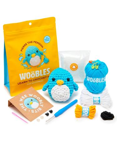 The Woobles Beginners Crochet Kit with Easy Peasy Yarn as seen on Shark Tank - Crochet Kit for Beginners with Step-by-Step Video Tutorials - Pierre The Penguin