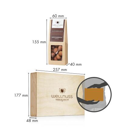 Wellnut Christmas Box | 4 Premium Nut & Chocolate Snacks in Birch Wood Gift Box | Perfect for Family & Friends | Additive-Free Treats - Buy Online on SooperMarket.com