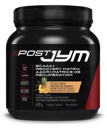 Post JYM Active Matrix Post-Workout with BCAA's Glutamine Creatine HCL Beta-Alanine and More JYM Supplement Science Citrus Punch 20 Servings