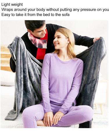 Kuuleeyn USB Heated Electric Shoulder Blanket & Warm Scarf - Lightweight Coral Fleece for Winter - Light Gray - Buy Online on SooperMarket.com