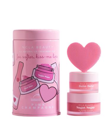 NCLA - Lip Care Set + Lip Scrubber | Clean Natural Non-Toxic Beauty (Pink Champagne)