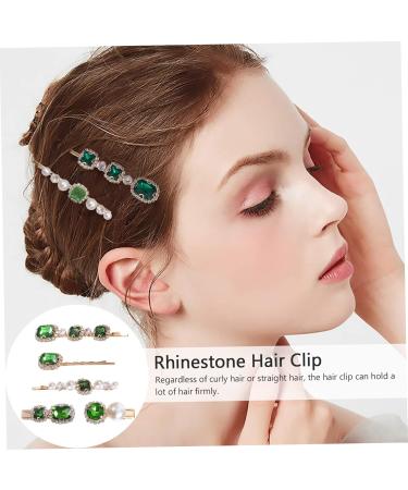ABOOFAN 3 Sets Crystal Pearl Hair Clip Rhinestone Hair Barrettes Barettes and Hair Clips for Women Crystal Rhinestone Hair Clip Crystal Sparkling Accessories Crystal Mori Department Woman - Buy Online on SooperMarket.com