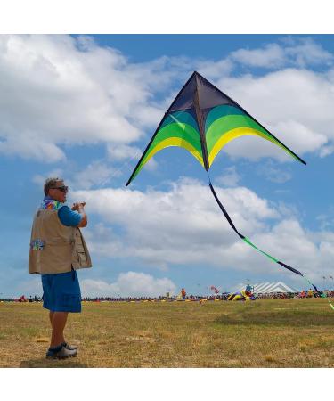 Flying Hoofer Delta Kite for Kids and Adults - Easy to Fly 9ft Huge Delta Kite with 98ft Tail - Perfect Kite for Beginners - Buy Online on SooperMarket.com