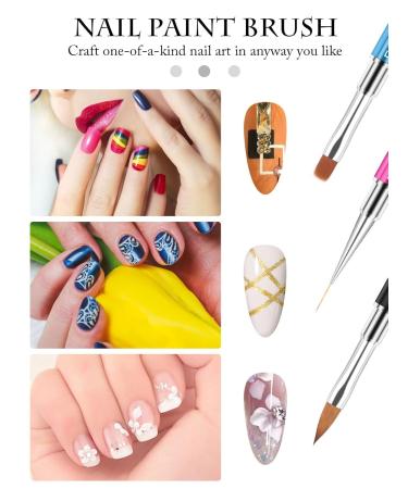 Ebanku 5-Part Nail Gel Brush Set | UV Gel & Acrylic Fingernails | Perfect for Nail Art Painting & Design | Nail Accessories for Manicure & Pedicure - Buy Online on SooperMarket.com