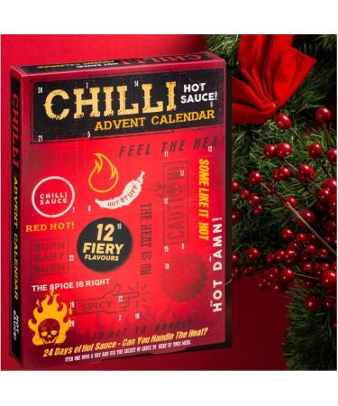 Hot Sauce Advent Calendar 2023-24days Chilli lovers advent festive gift set for men women | Chilli Sauce Variety & Xmas card 500g - Buy Online on SooperMarket.com