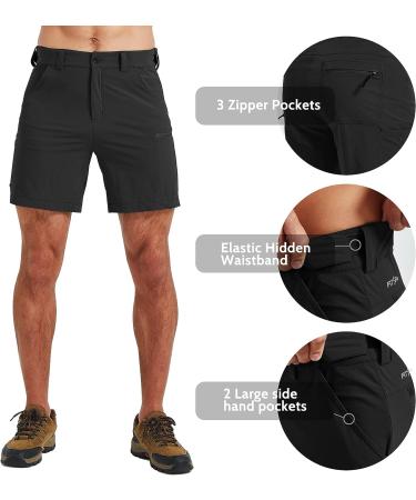 FitsT4 Men's Cargo Hiking Shorts 7 Inch - Water Resistant, Quick Dry, Lightweight - Black X-Large - Buy Online on SooperMarket.com