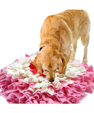 IEUUMLER Dog Mat Snuffle Mat Training Mat for Dogs Dog Puzzle Toys IE075 (45 x 45 cm Pink & White 1) 45x45cm Pink & White 1