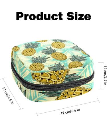 Multi-Colored Pineapple Leaf Sanitary Napkin Storage Bag - Portable Period Pouch for Women & Teen Girls - Buy Online on SooperMarket.com