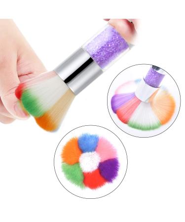 2Pcs Colorful Nail Art Dust Brush Remover for Acrylic & UV Gel Nails with Rhinestone Handle - Buy Online on SooperMarket.com