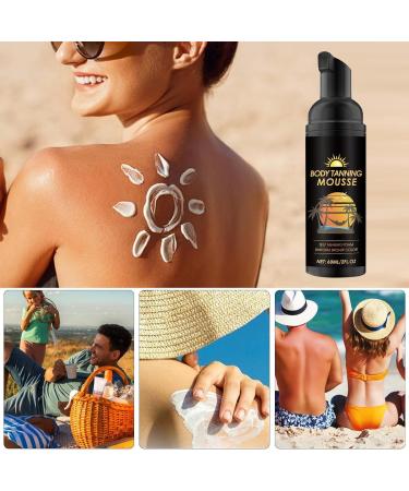 Long-Lasting Tanning Mousse | Natural Tanning Mousse | 60ml Tanning Mousse | Moisturizing Tanning Foam Tanning Mousse for Sunbeds Outdoor Tanning Mousse - Buy Online on SooperMarket.com