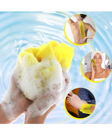 African Exfoliating Net Sponge Set - Premium Nylon Body Scrubber for Daily Use (Pink+Yellow) - Buy Online on SooperMarket.com