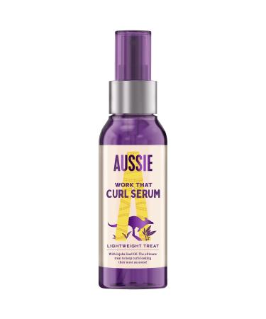 Aussie Work That Curl Hair Serum For Curly Hair With Australian Jojoba Seed Oil Curl Control Protects Curly Hair And Amps Up Curls 90 ml