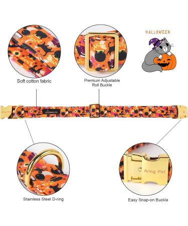 Aring Pet Halloween Dog Collar - Adjustable Cotton X-Small Sweet Orange with Sailor Fly - Perfect for Festive Celebrations! - Buy Online on SooperMarket.com