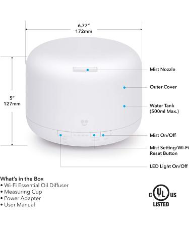 500ml Smart WiFi Essential Oil Diffuser & Humidifier with Alexa & Google Home Control - Buy Online on SooperMarket.com