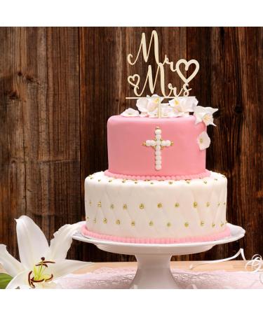 Wooden Mr and Mrs Cake Topper Wedding Cake Topper Bride and Groom Sign Wedding Engagement Cake Toppers Decoration Wedding Party Supplies (Style 2) - Buy Online on SooperMarket.com
