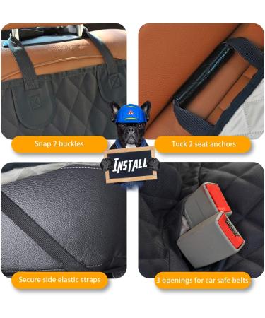Honest Waterproof Bench Dog Car Seat Cover for Cars, Trucks & SUVs - 57W x 47L Black | Nonslip & Side Flap Pet Seat Cover - Buy Online on SooperMarket.com