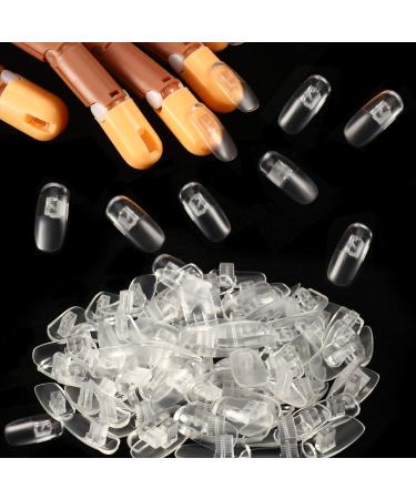 300 Pieces False Nail Tips DIY Nail Training Manicure Tool Removable Fake Nails Tips Nail Display Manicure Supply for Practicing and Training (Clear)