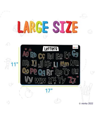 Merka Kids Coloring Placemats Set - 4 Reusable Mats with Chalks, Space & Alphabet Design - Buy Online on SooperMarket.com