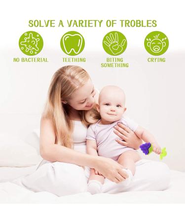 5 PCS Soft Fruit Baby Teething Toys | Silicone Teethers for Infants 0-12 Months | Freezer Safe Teething Set by Bagvhandbagro - Buy Online on SooperMarket.com