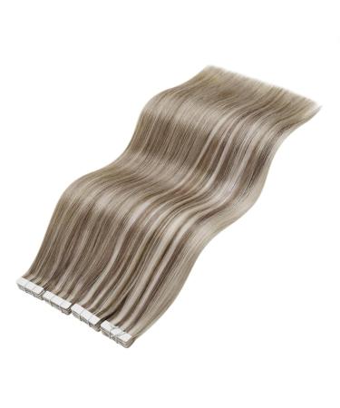 Buy Laavoo Invisible Tape Extensions | Real Hair Remy Blond Highlighted 40cm | Seamless 20pcs Perfect for Natural Look - Buy Online on SooperMarket.com