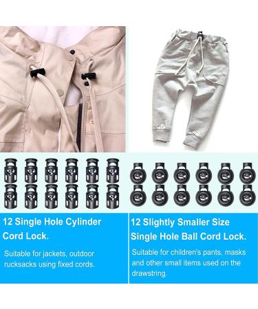 ZUSHALLMY 48pcs Upgraded Plastic Cord Lock - Drawstring Clip with Spring Toggle Stoppers for Shoelaces & Paracord - Buy Online on SooperMarket.com