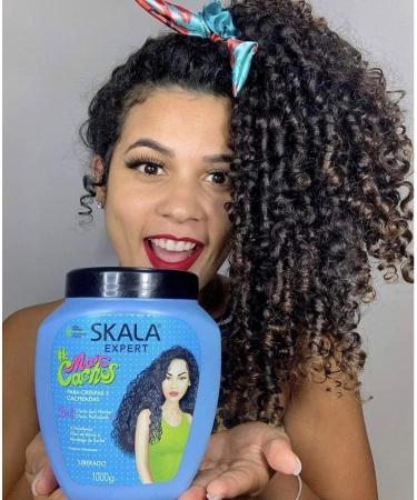 Skala Mais Cachos Brazilian Hair Care - Sulfate Paraben Silicone Free - For Curly Frizzy and Transitioning Hair - Free Comb (Comb Color May Vary) - Buy Online on SooperMarket.com