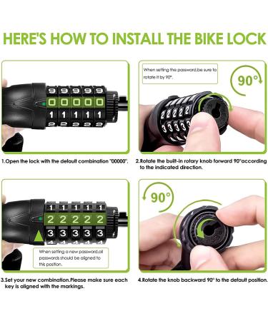 Spgood Bicycle Lock - High-Safety Combination Chain Lock with 14 Colors | Hardened Steel for Ultimate Security - Shop Now! - Buy Online on SooperMarket.com