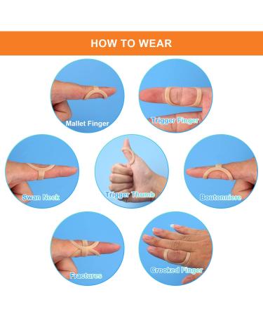 5pcs Oval Finger Splint Set - Finger Support Brace for Trigger Finger - Thumb, Middle, Pinky, Ring Finger - Sizes 6-10 - Buy Online on SooperMarket.com