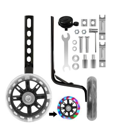 CycForge support wheels with bright quiet wheels for children's bicycles-compatible with 12 14 16 18 20 inch children's bicycles with variable speed & one-speed bicycles.black
