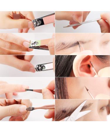 10-Part Manicure & Pedicure Set - Nail Care Kit with Scissors & Clippers | Travel Beauty Essentials (Pink) - Buy Online on SooperMarket.com