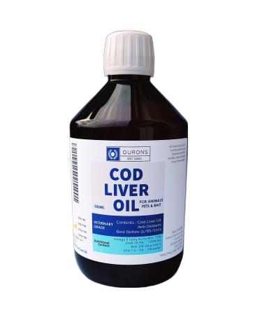 Pure Cod Liver Oil Liquid for Animals Horses Dogs etc - 500ml