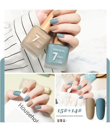 Matte Nail Varnish Quick Dry Nail Polish Velvet Finish Non Toxic Nail Polishes Water Based Formula Long Lasting Nail Polish Starter DIY For Women Party Salon Quick Dry No UV Needed 15ml 14# - Buy Online on SooperMarket.com