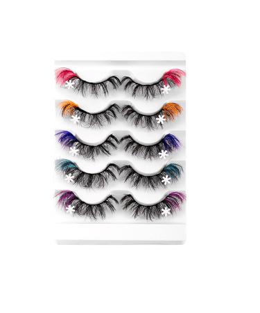 Eyelashes 25 Mm Bulk Snowflake False Eyelashes 8D Curly Natural Thick Color High Imitation Mink Eyelashes Lashes Short A One Size