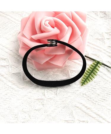 MILAMIYA High Elasticity Snap Hair Ties for Thick & Curly Hair | Connectable Hair Rope | No Slip Adjustable Hairband for Puff Ponytail - 8PCS, Black - Buy Online on SooperMarket.com