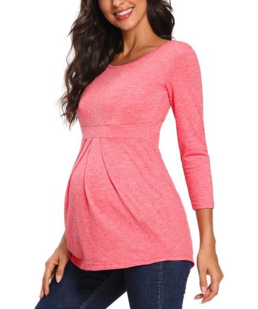 Love2Mi Maternity Nursing Shirt - Layered Wrap Design in L-pink - Women's Maternity Top - Buy Online on SooperMarket.com